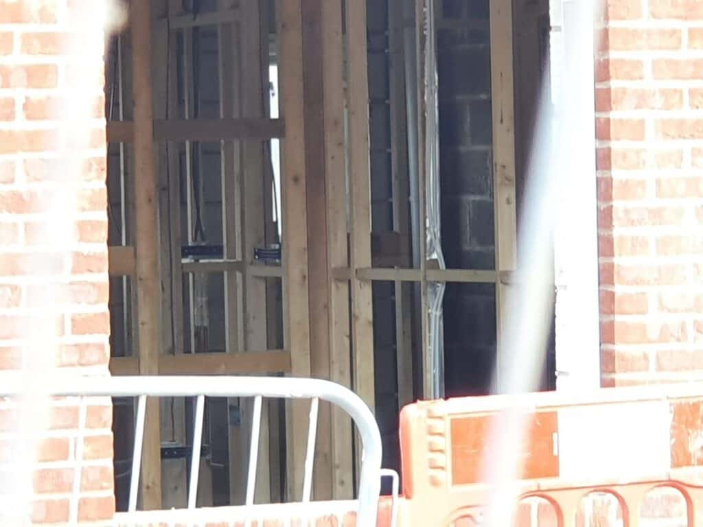 A timber frame inside a new construction home