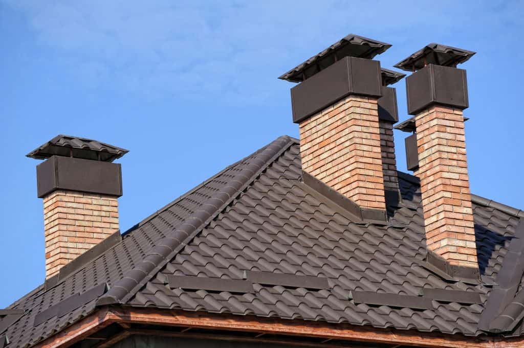 A new roof with various chimneys