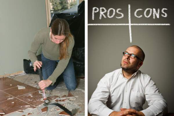 Pros and Cons of Tiling Over Old Adhesive